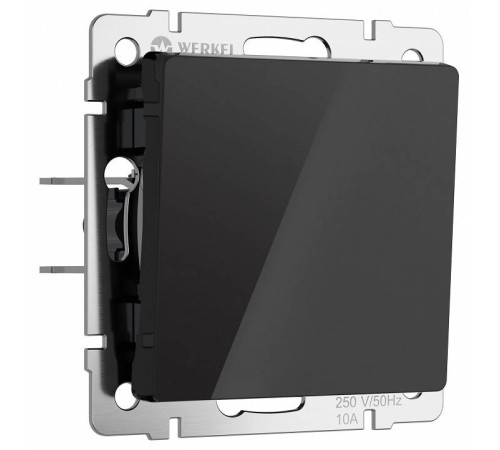 Выключатель проходной одноклавишный без рамки Werkel Черный акрил W1112048