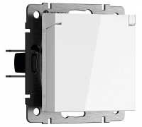 Розетка влагозащищенная с заземлением и со шторкой, без рамки с крышкой Werkel белые W1171201