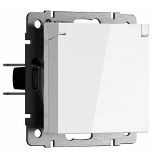 Розетка влагозащищенная с заземлением и со шторкой, без рамки с крышкой Werkel белые W1171201