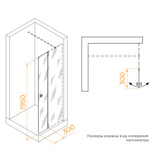 Боковая панель RGW Z-072 300х1950 мм стекло 8 мм хром 352207203-11