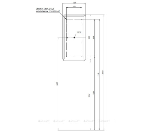 Зеркальный шкаф Aquanet Оптима (Optima) 40х80 LED 00357143