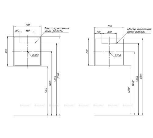 Зеркало Aquanet Optima 70х75 см LED 00288964