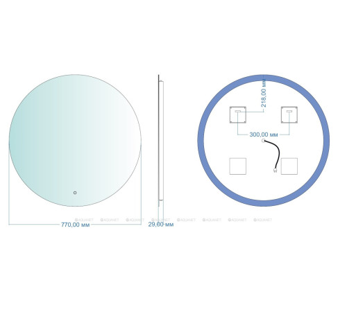Зеркало Aquanet Смарт D 770 LED с холодной подсветкой 00336632