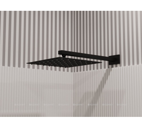 Верхний душ с держателем Allen Brau INFINITY 250х250 мм черный матовый 5.21019-31