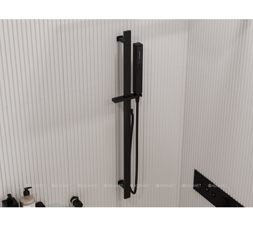 Душевая стойка Allen Brau INFINITY 800 мм ручной душ 3 режима черный матовый 5.21013-31