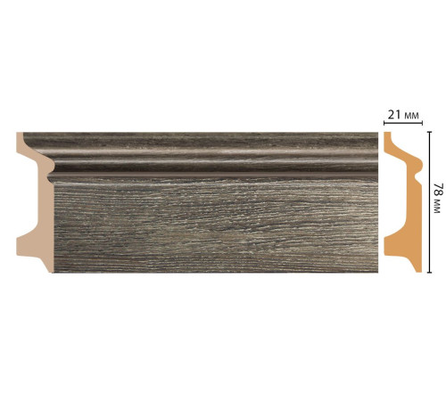 Плинтус напольный Decomaster D122-86 ДМ 78х21х2400 мм D122-86 ДМ