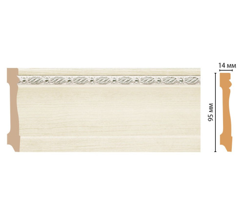 Плинтус напольный DECOMASTER 195 95х14х2400 мм 195-15