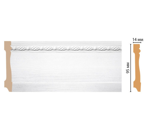 Плинтус напольный DECOMASTER 195-16 95х14х2400 мм 195-16