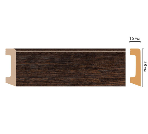 Плинтус напольный DECOMASTER D234-966 DM 58х16х2400 мм D234-966 DM