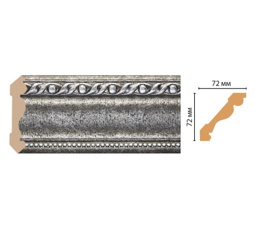 Плинтус потолочный DECOMASTER 122-44 полистирол 72х72х2400 мм 122-44