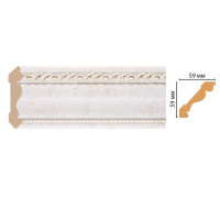 Плинтус потолочный DECOMASTER 123-40 полистирол 59х59х2400 мм 123-40