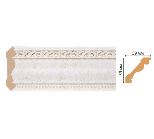 Плинтус потолочный DECOMASTER 123-40 полистирол 59х59х2400 мм 123-40