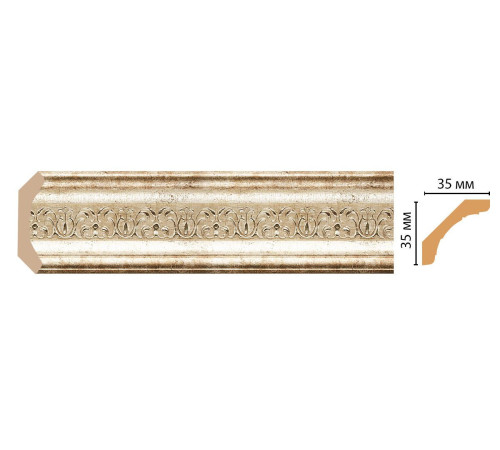 Плинтус потолочный DECOMASTER 167S-127 35х35х2400 мм 167S-127