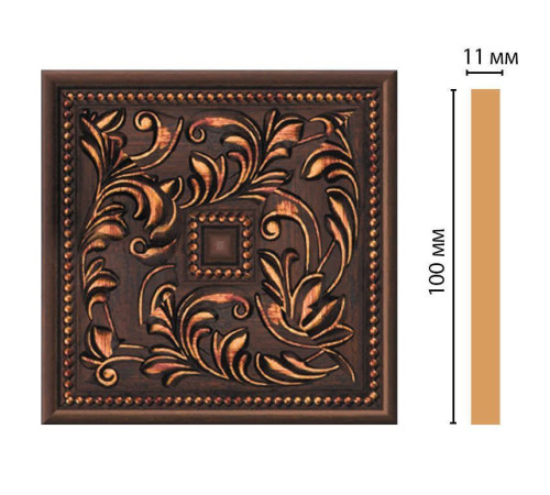 Вставка декоративная DECOMASTER 156-2-966 100х100х11 мм полистирол 156-2-966