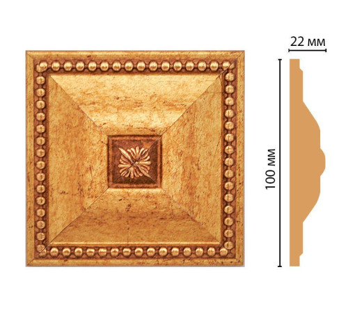 Вставка декоративная Decomaster D209-58 100x100x22 мм D209-58