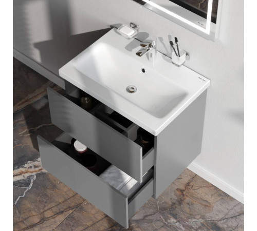 Тумба под раковину подвесная AM.PM Gem 60 см 2 ящика графит матовый M90FHX06022GM