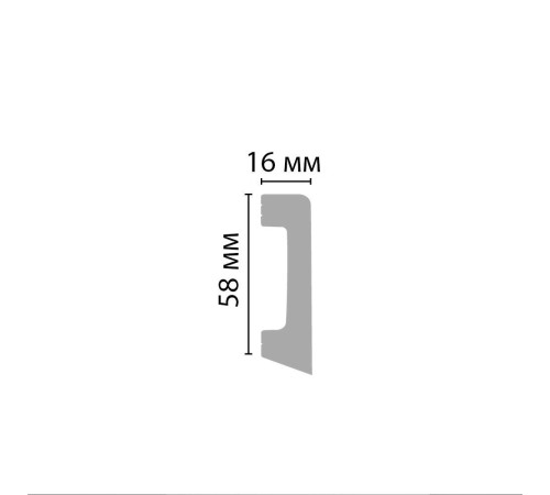 Плинтус напольный DECOMASTER D234-115 ДМ 58х16х2400 мм белый матовый D234-115 ДМ