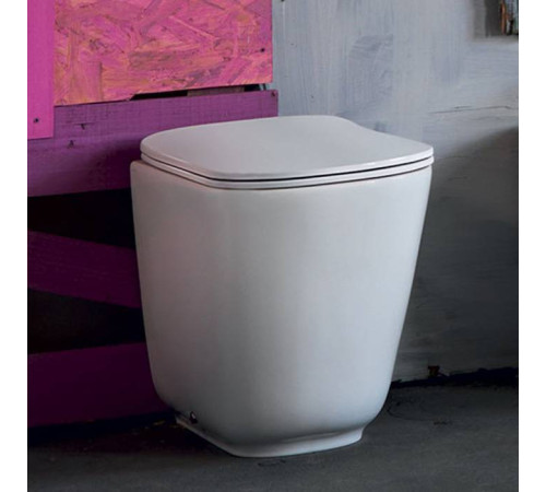 Унитаз напольный пристенный Kerasan Tribeca 55 см безободковый белый матовый 511830