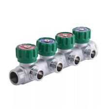 Коллектор с ручной регулировкой GAPPO G1001 3/4 x 1/2 на 3 выхода плоское уплотнение G1001-3