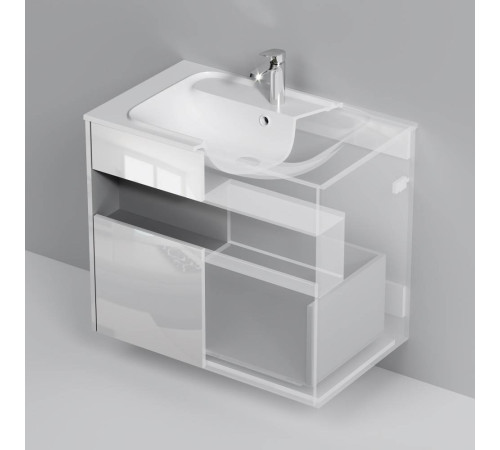 База под раковину AM.PM Func 80 см с нишей и 1 ящиком белый глянец M8FFUX0801WG