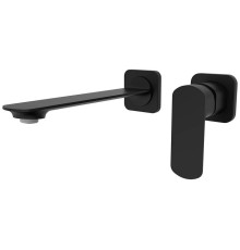 Смеситель для раковины AQUAMERIT Monza настенный 200 мм черный матовый AQM6315MB