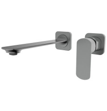 Смеситель для раковины AQUAMERIT Monza настенный 200 мм серый матовый AQM6315GM