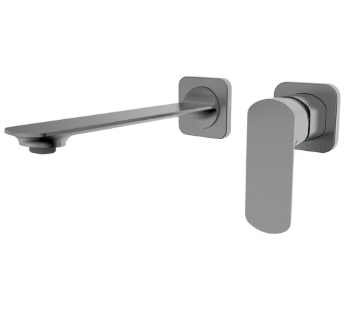 Смеситель для раковины AQUAMERIT Monza настенный 200 мм серый матовый AQM6315GM