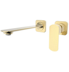 Смеситель для раковины AQUAMERIT Monza настенный 200 мм матовое золото AQM6315BG