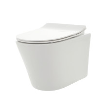 Унитаз подвесной AQUAme Rimless с сиденьем SoftClose 515x355x365 мм AQM2001