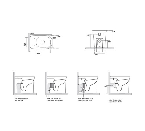 Унитаз напольный Kerasan The New Yorker 60х36.5 см приставной белый матовый 561830/569130