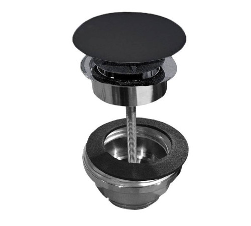 Донный клапан клик-клак Kerasan керамическая крышка черный матовый 923331