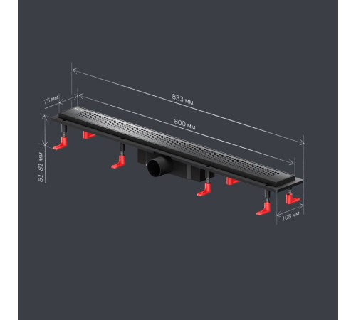 Трап для душа линейный AM.PM PrimeFlow универсальный затвор Cut Gradient 80 см W02SC-P11-080-01BM