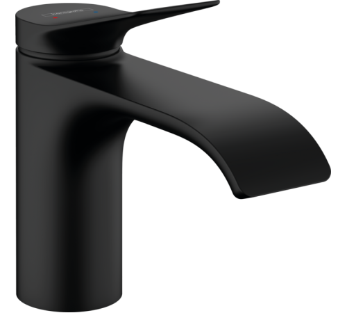 Смеситель для раковины hansgrohe Vivenis 80 мм со сливным гарнитуром черный матовый 75010670