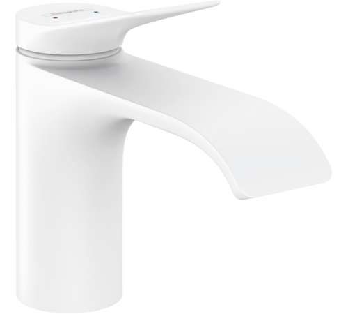 Смеситель для раковины hansgrohe Vivenis 80 мм со сливным гарнитуром белый матовый 75010700