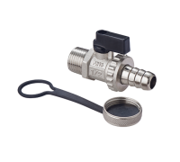 Кран шаровой дренажный HOGART Premium 1/2 Н-штуцер PN 16 ручка-флажок HOGBV83504