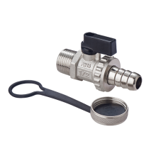 Кран шаровой дренажный HOGART Premium 1/2 Н-штуцер PN 16 ручка-флажок HOGBV83504