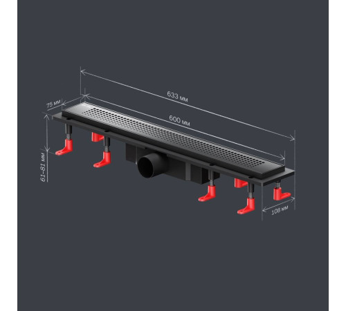 Трап для душа линейный AM.PM PrimeFlow универсальный затвор Cut Gradient 60 см W02SC-P11-060-01BM