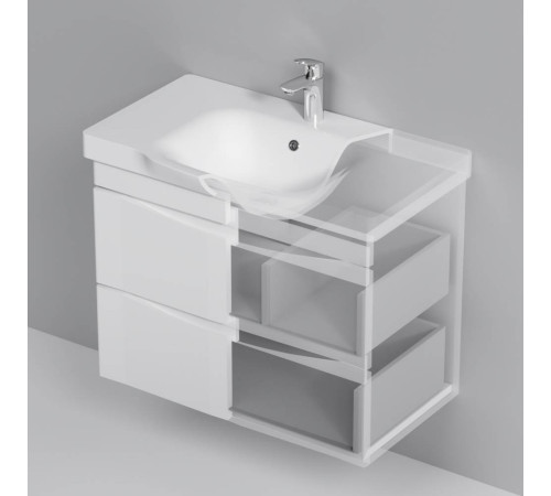 Тумба под раковину подвесная AM.PM Like 80 см 2 ящика белый глянец M80FHX0802WG