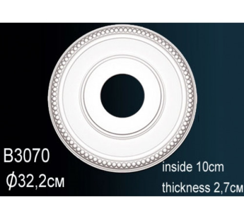 Розетка потолочная под люстру Perfect B3070 полиуретановая с орнаментом 465 мм B3070