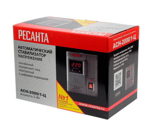 Стабилизатор напряжения Ресанта АСН-2000/1-Ц релейный 2 кВт