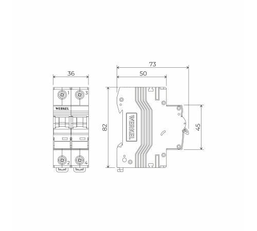 Автоматический выключатель 2P 10 A C 6 кА W902P106