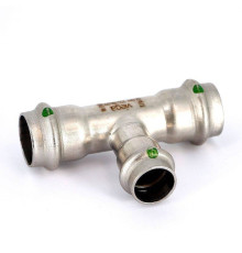 Тройник пресс Viega Sanpress Inox 22x18x22 мм нержавеющая сталь 435943