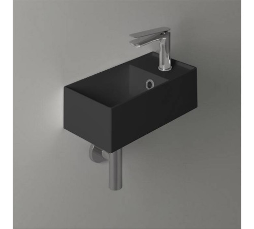 Раковина подвесная Simas Agile 40х20 см 1 отверстие правая черный матовый AG20 nero matt