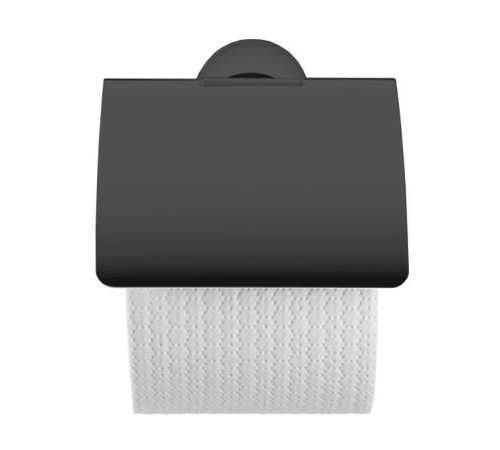 Держатель туалетной бумаги с крышкой подвесной Duravit Starck T черный матовый 0099404600