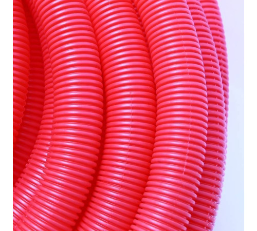 Труба гофрированная Uni-Fitt красная 25 мм для труб 16-20 мм бухта 100 м 583R2510