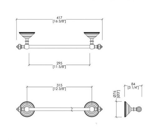Полотенцедержатель Devon&Devon Gemstone 41.7 см подвесной античная латунь GEM709-OTS