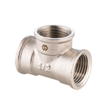 Тройник Hogert 1 1/2 ВВВ латунь никелированная BF51108