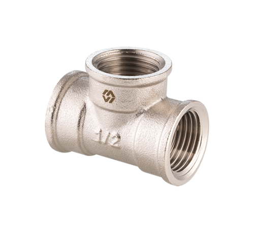 Тройник Hogert 1 ВВВ латунь никелированная BF51106