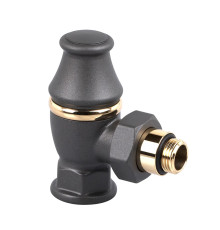 Клапан запорный радиаторный угловой SR Rubinetterie Liberty 1/2x3/4 серый 0323-2000V00P