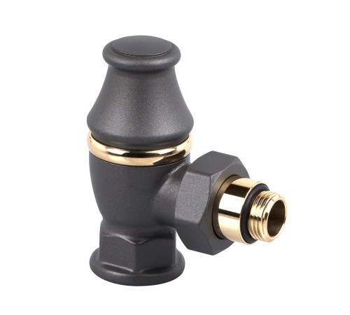 Клапан запорный радиаторный угловой SR Rubinetterie Liberty 1/2x3/4 серый 0323-2000V00P